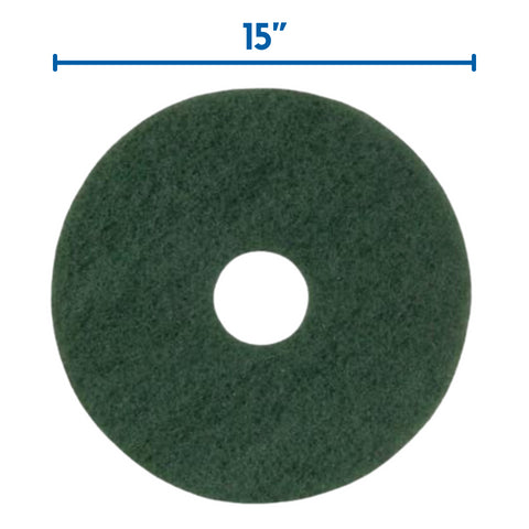 Floor Cleaning Pads 5 Pack - Scrubbing Pads Green 15”