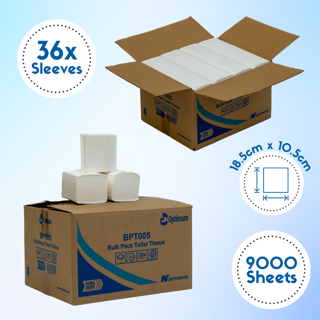 Bulk Pack Toilet Tissue 2ply 36 x 250Sheets (9000)  - BPT002
