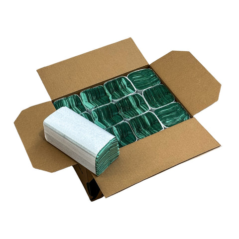 C Fold Green Paper Hand Towels Interfold 1ply (2640 Case)