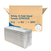 C Fold White Paper Hand Towels Interfold 2ply (2295 Case) CFW002