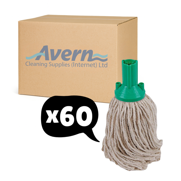 Cotton String Mop Heads Replacements 150g Bulk 60 Pack - Green