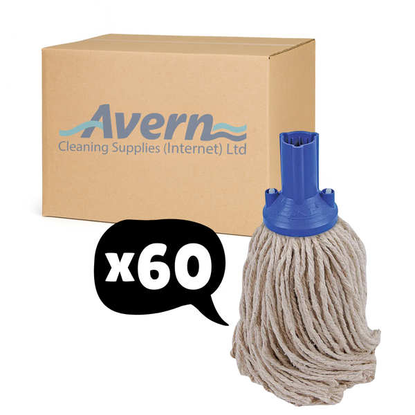 Cotton String Mop Heads Replacements 150g Bulk 60 Pack - Blue