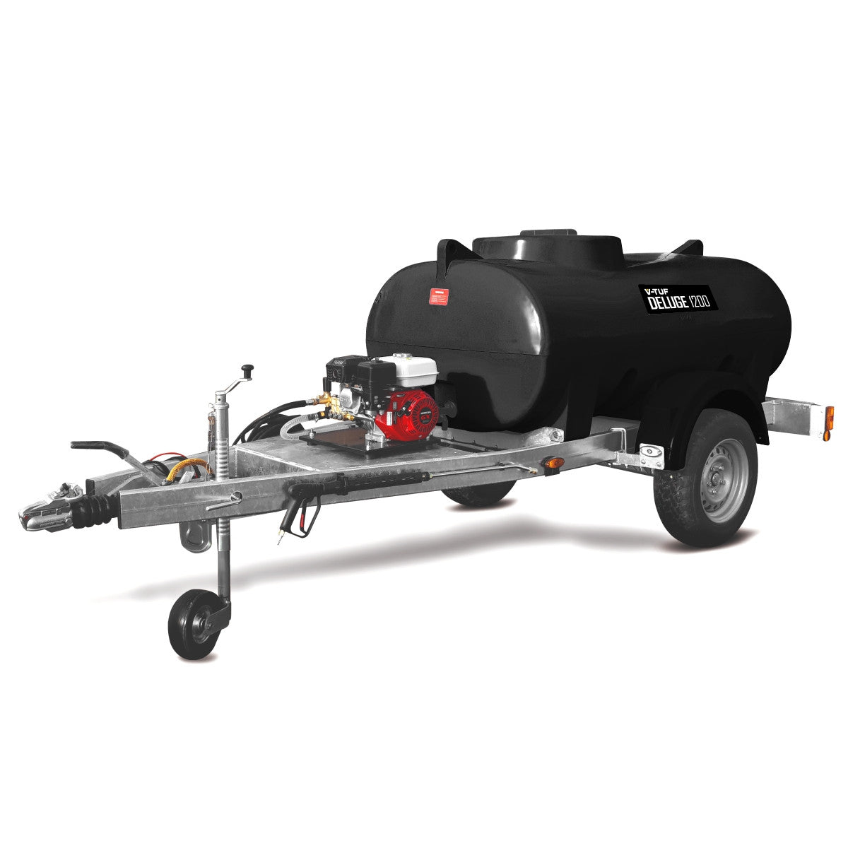V-TUF Deluge 13HP DELUGE500HWTGB130 Honda Petrol Highway Trailer Bowser 500L Pressure Washer 255bar 15L/Min