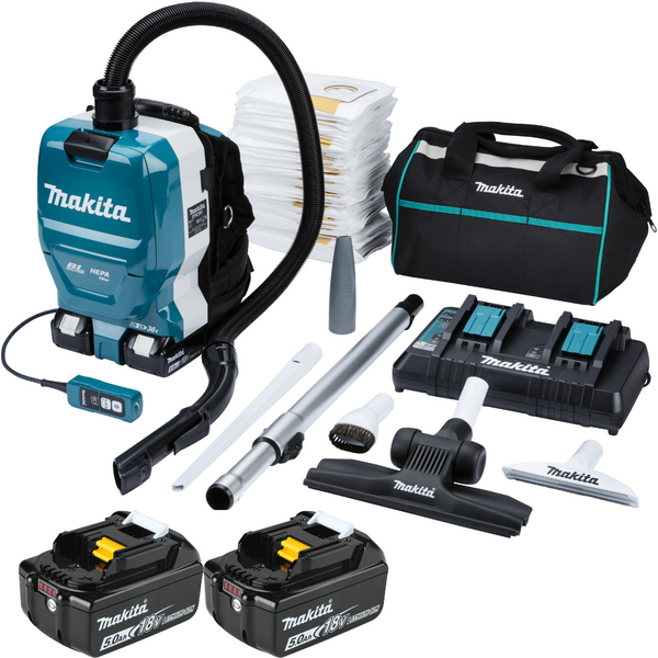 Makita 18v DVC261TX25 Cordless Backpack Vacuum Full kit Avern Cleaning Supplies