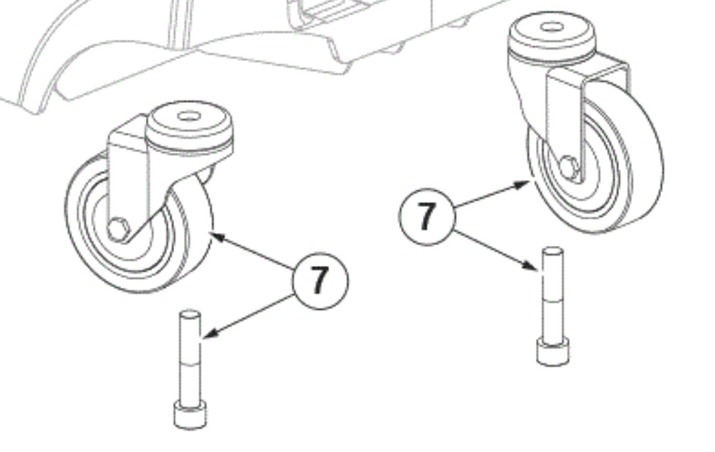 Nilfisk 9100002045 Rear Castor Wheels Kit