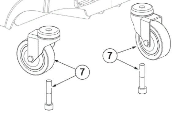 Nilfisk 9100002045 Rear Castor Wheels Kit