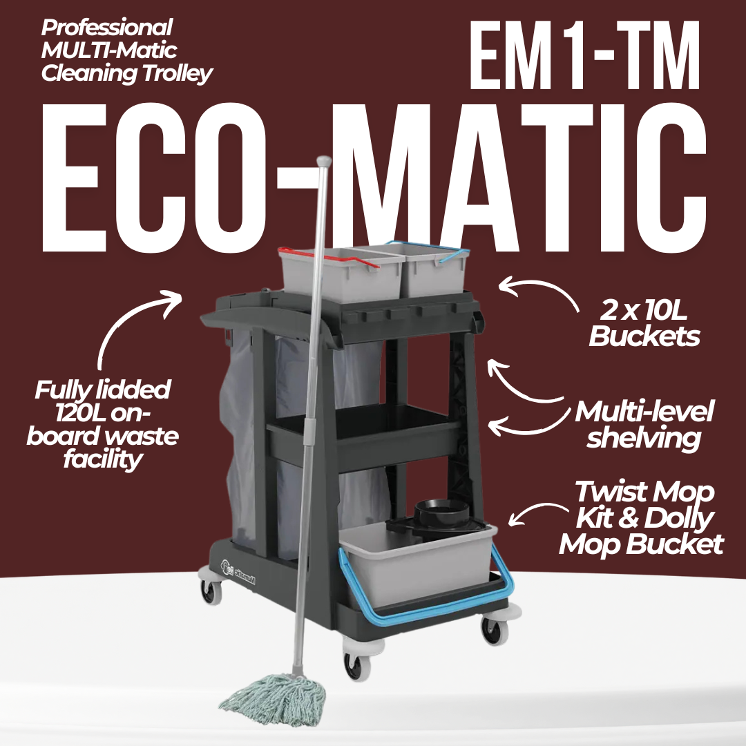 Numatic EM1-TM Hospital Cleaning Trolley | Cleanes Cart | Cleaner Caddy |