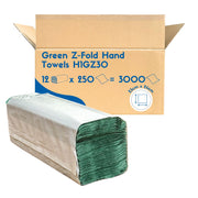 Z Fold Green Paper Hand Towels 1ply (3000 Case) - zfg001