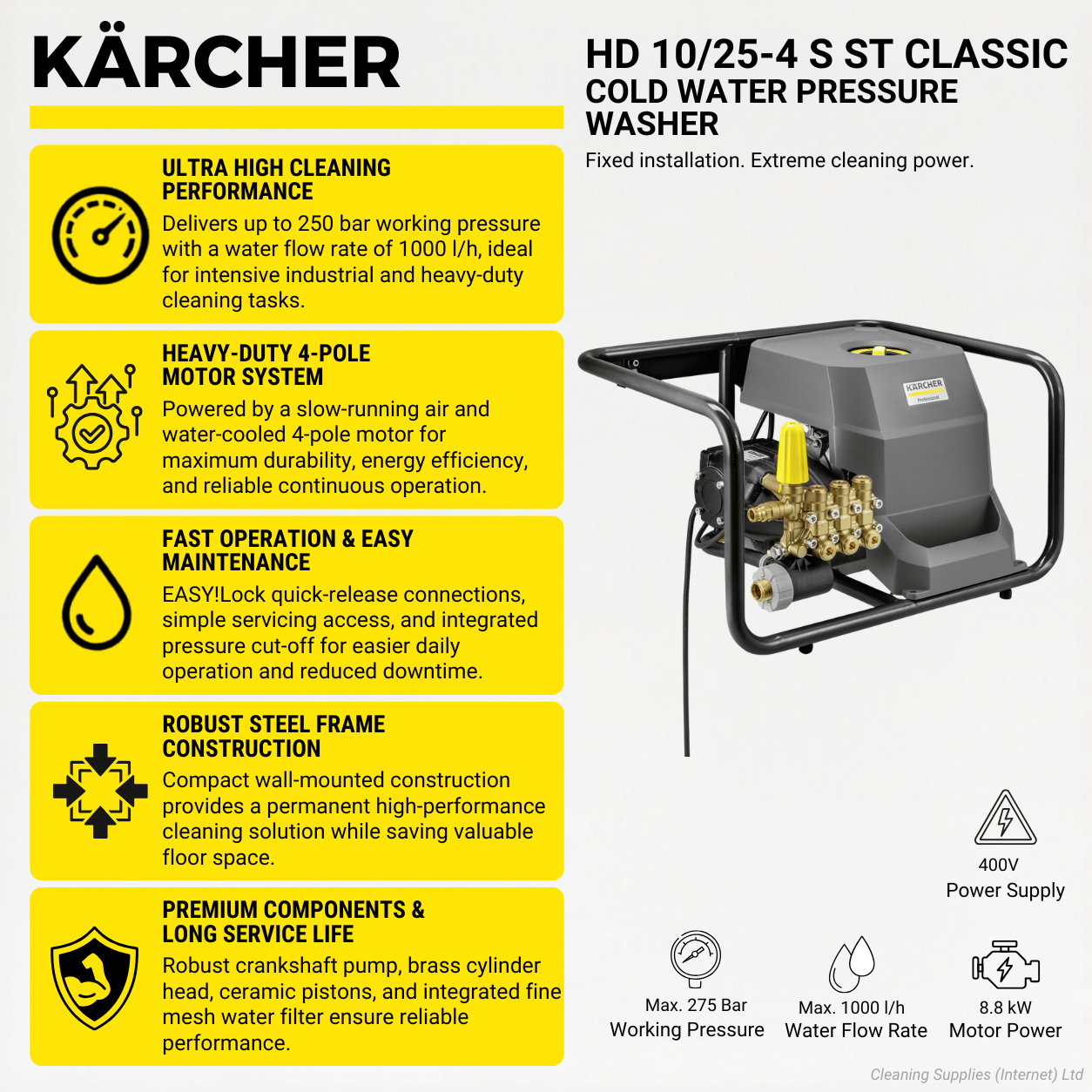 Karcher HD 10/25-4 S ST Classic Cold Water Pressure Washer 1.367-412.0