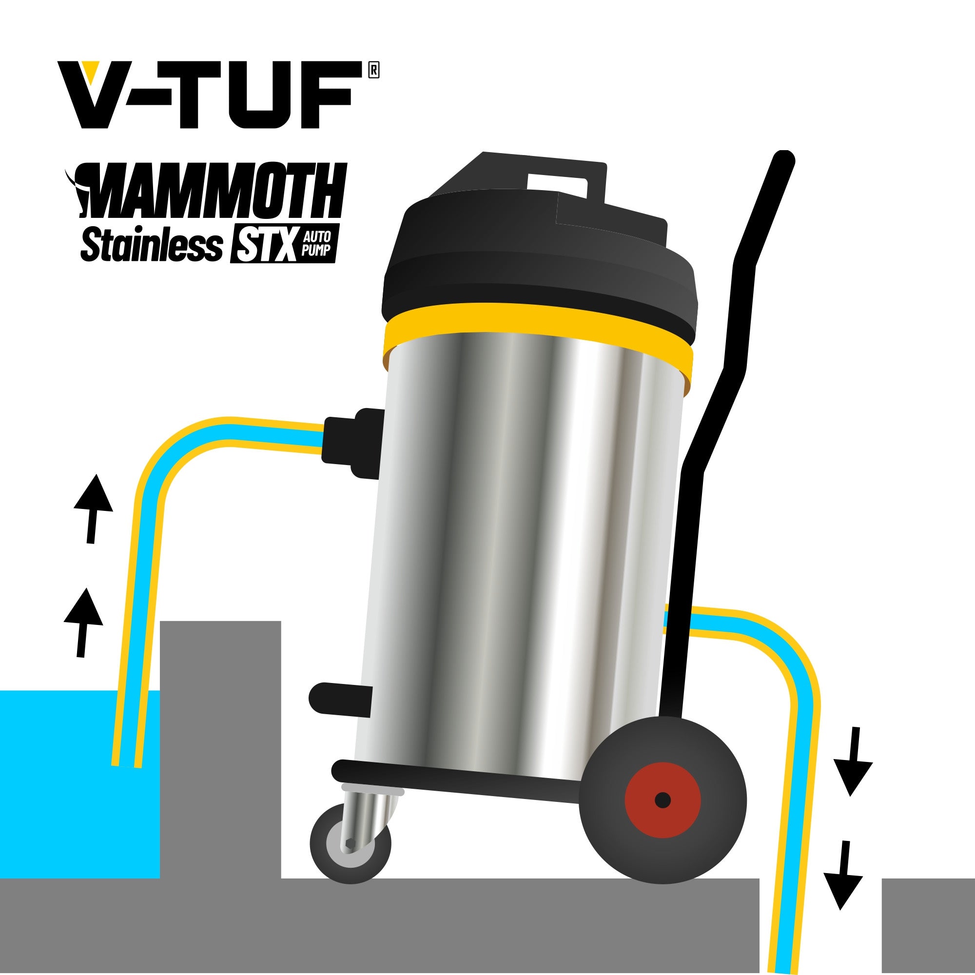 V-TUF Mammoth Wet Vacuum 80L With Auto Pump Out