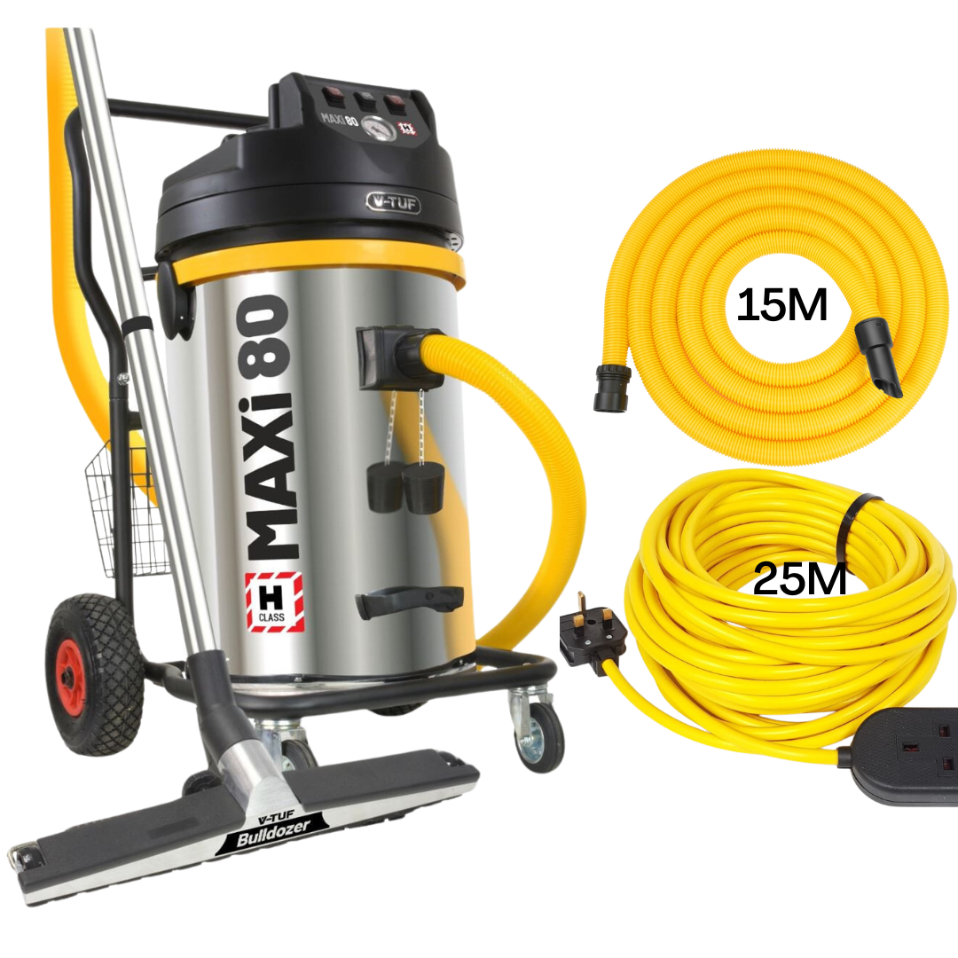 V-TUF MAXIH80-KIT1 H Class Dust Extractor Vacuum Cleaner - 80L 3500W ...