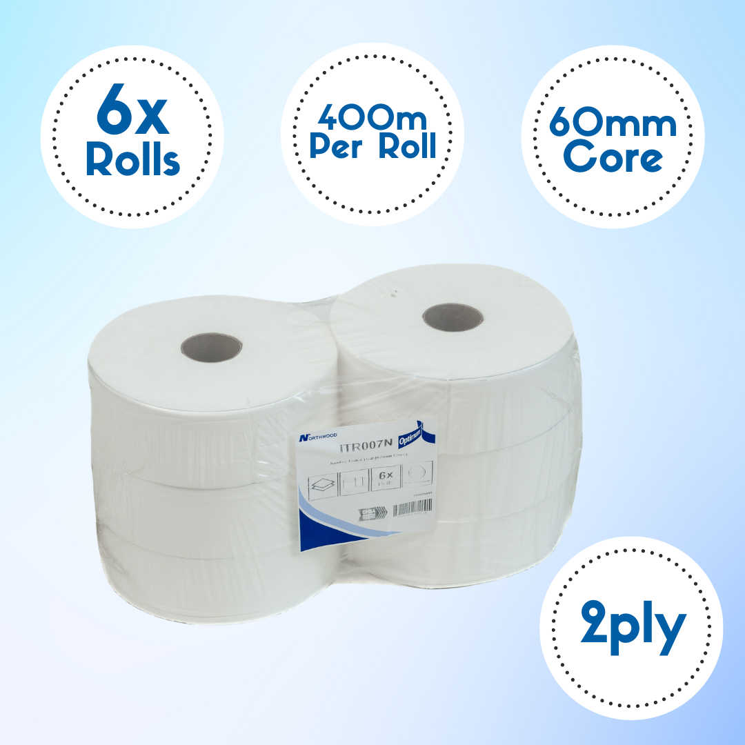 Maxi Jumbo Toilet Tissue 60mm Core 2ply (6 Pack) ITR007
