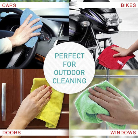 Microfibre Cloths 40x40cm Pack Of 10 Towels Cleaning Cars Glass Windows  - Avern