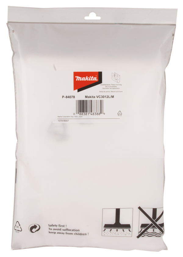 Makita P-84078 Fleece Dust Bags (5 Pack) For VC3012M & VC4120M