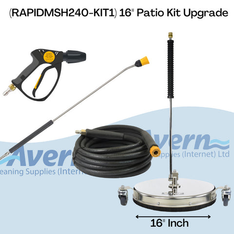 V-TUF RAPIDMSH240-KIT1 Hot Water Pressure Washer 120Bar 9L/Min 240v Patio Bundle