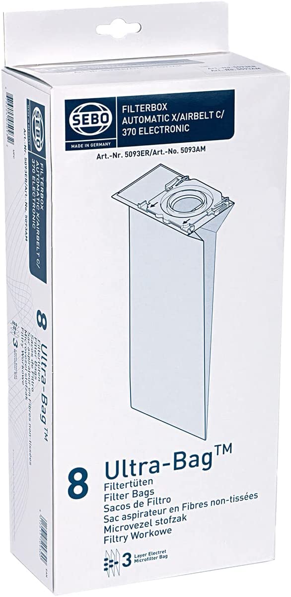 Sebo Ultra Bags 5093ER Automatic Vacuum Bags (8 Pack)