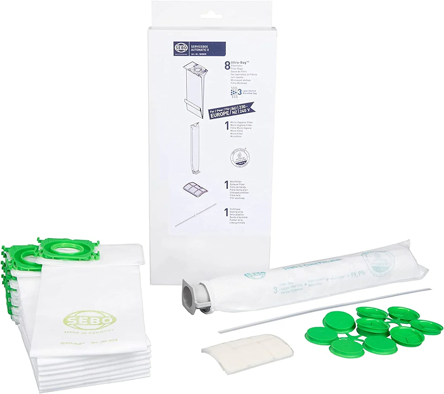 SEBO X1 X4 Extra Aspirateur Service Kit Sacs Poussière & 2 Filtres - Foto 6