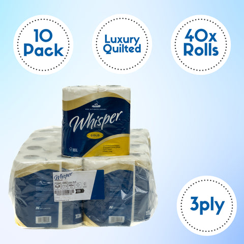 40 x Luxury Toilet Rolls 3ply  Quilted STR018