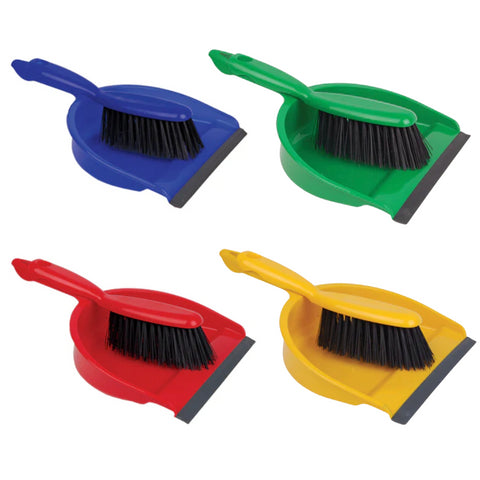 Stiff Dustpan & Brush Various Colours