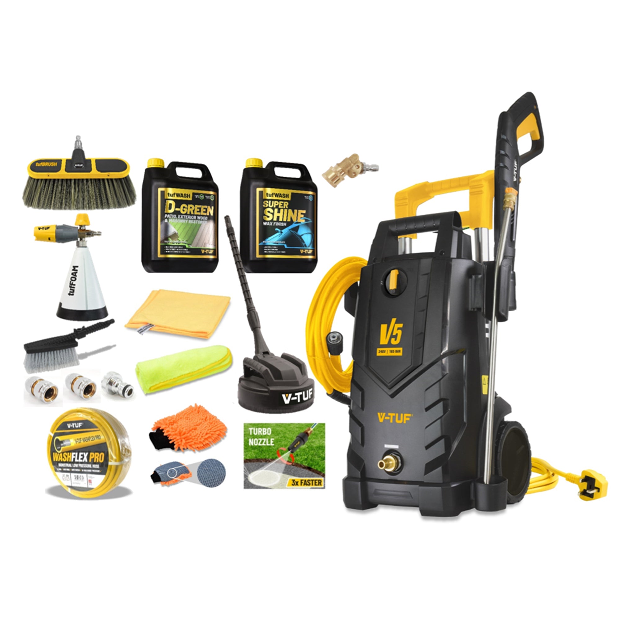 V-TUF V5 Pressure Washer Bundle 165Bar (2400PSI) TOUGH Pro Bundle