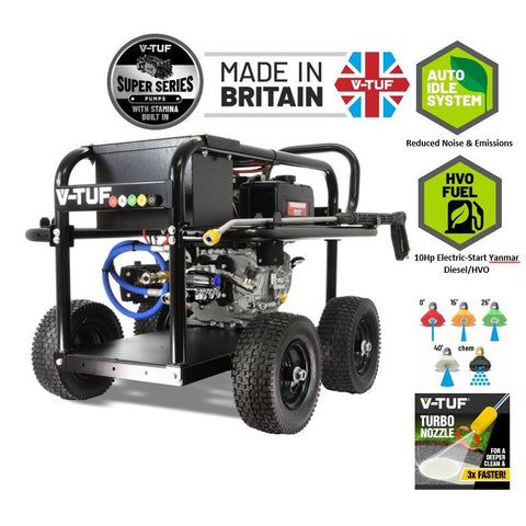 V-TUF D10 Cold Diesel Pressure Washer 170Bar (2465Psi) 21L/Min Patio Kit