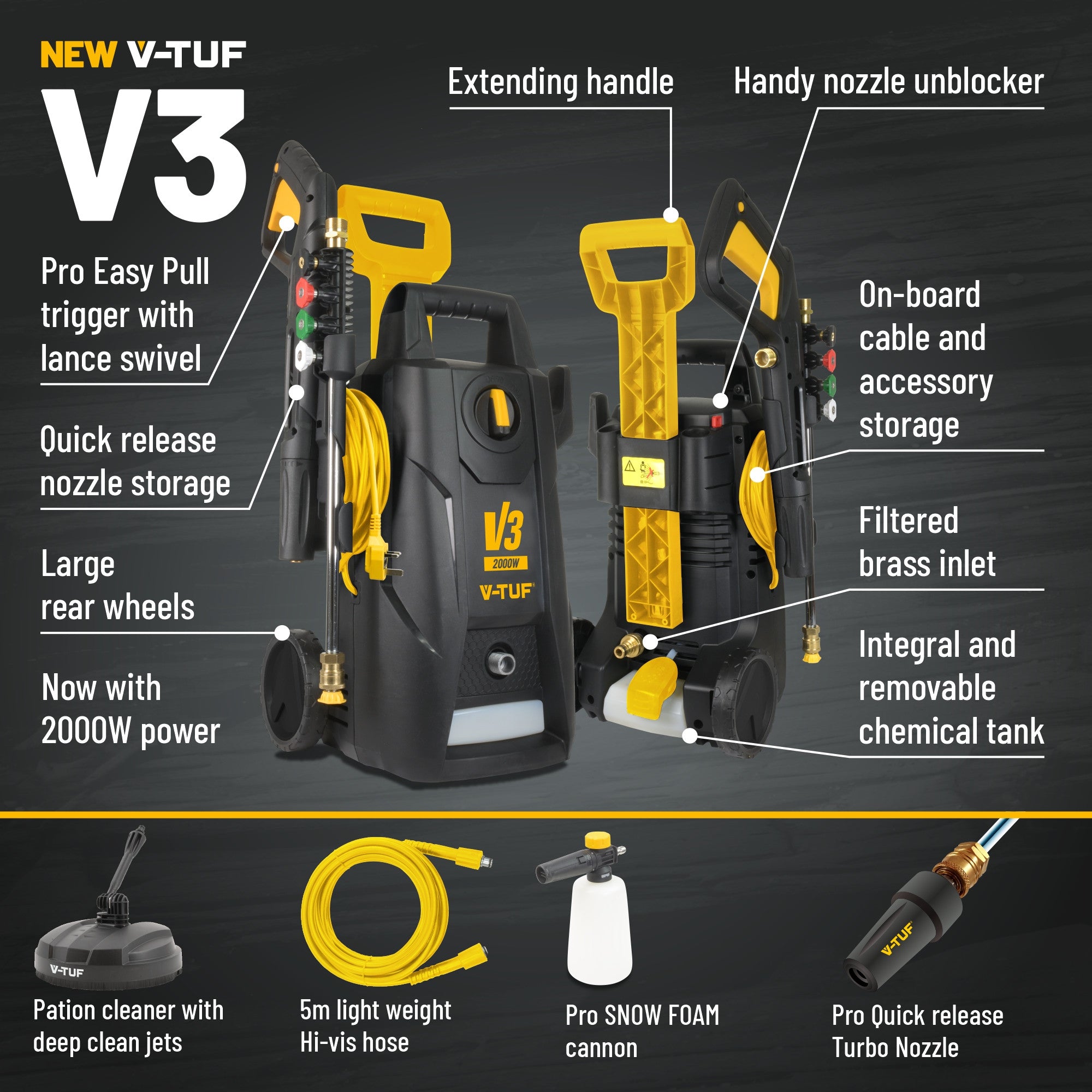 V-TUF V3 Pressure Washer Bundle 150Bar Patio & Car Bundle