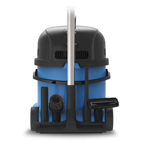 Front view of the WV370 Wet and dry vacuum cleaner with its attachments