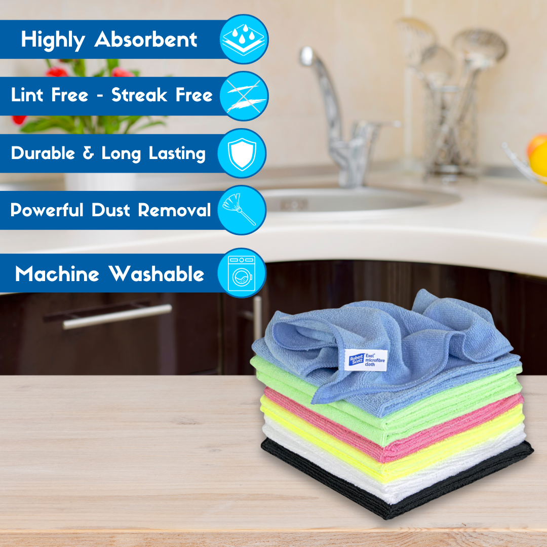 Microfibre Cleaning Cloths 40x40cm Pack Of 10  - Avern