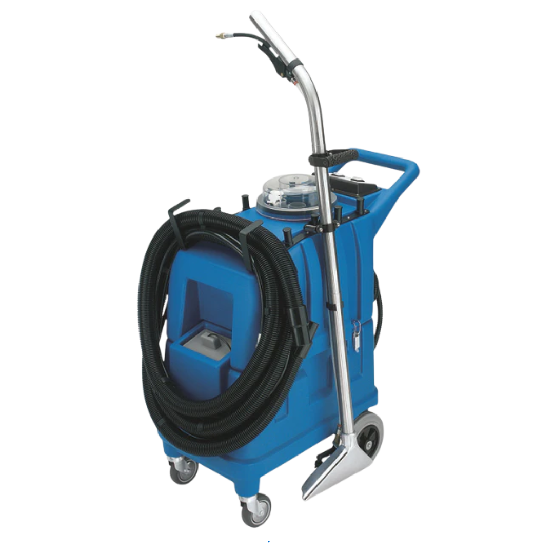 Craftex Serena Silent 5030 medium commercial carpet cleaning machine with long hose reel and stainless steel handle