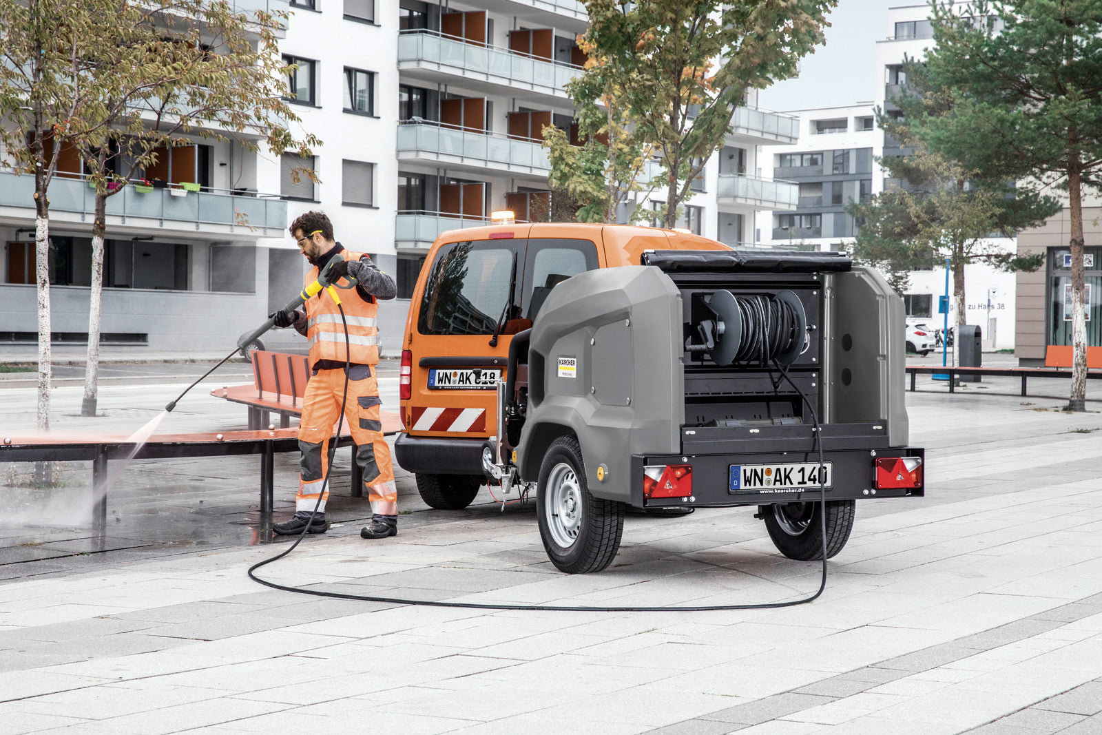 Karcher HD 9/23 De Tr1 230Bar Trailer Mounted Cold Water Pressure Washer 1.524-954.202