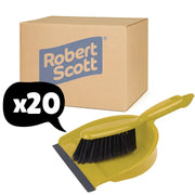 20 Pack Dustpan & Brush Set Soft Various Colours - Robert Scott 102940 - Yellow