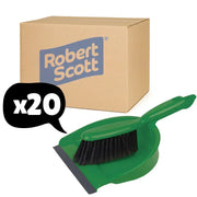 20 Pack Dustpan & Brush Set Soft Various Colours - Robert Scott 102940 - Green
