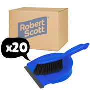 20 Pack Dustpan & Brush Set Soft Various Colours - Robert Scott 102940 - Blue