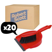 20 Pack Dustpan & Brush Set Soft Various Colours - Robert Scott 102940 - Red