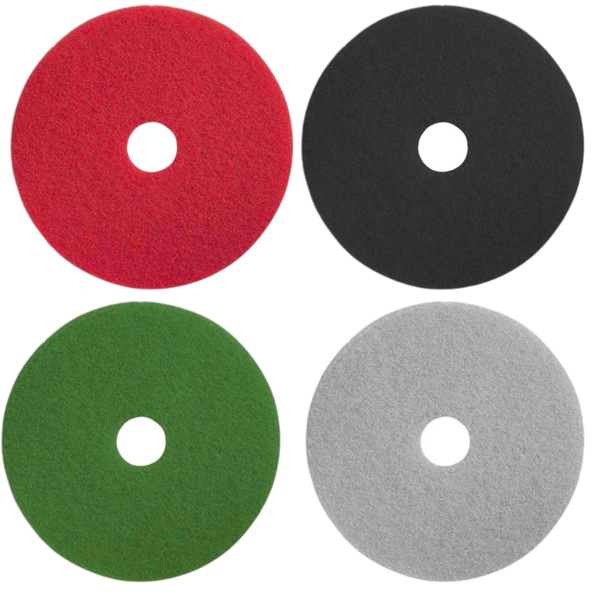 Floor Polishing and Buffing Pads 5 Pack – professional colour-coded pads for floor buffer and scrubber machines