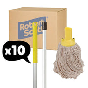 Exel Mop Set Push Fit Handle 137cm + Mop Head - Yellow 10 Pack