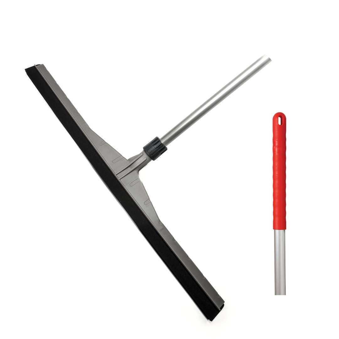 Close-up of 75 cm heavy-duty floor squeegee head showing reinforced rubber blade for smooth water removal