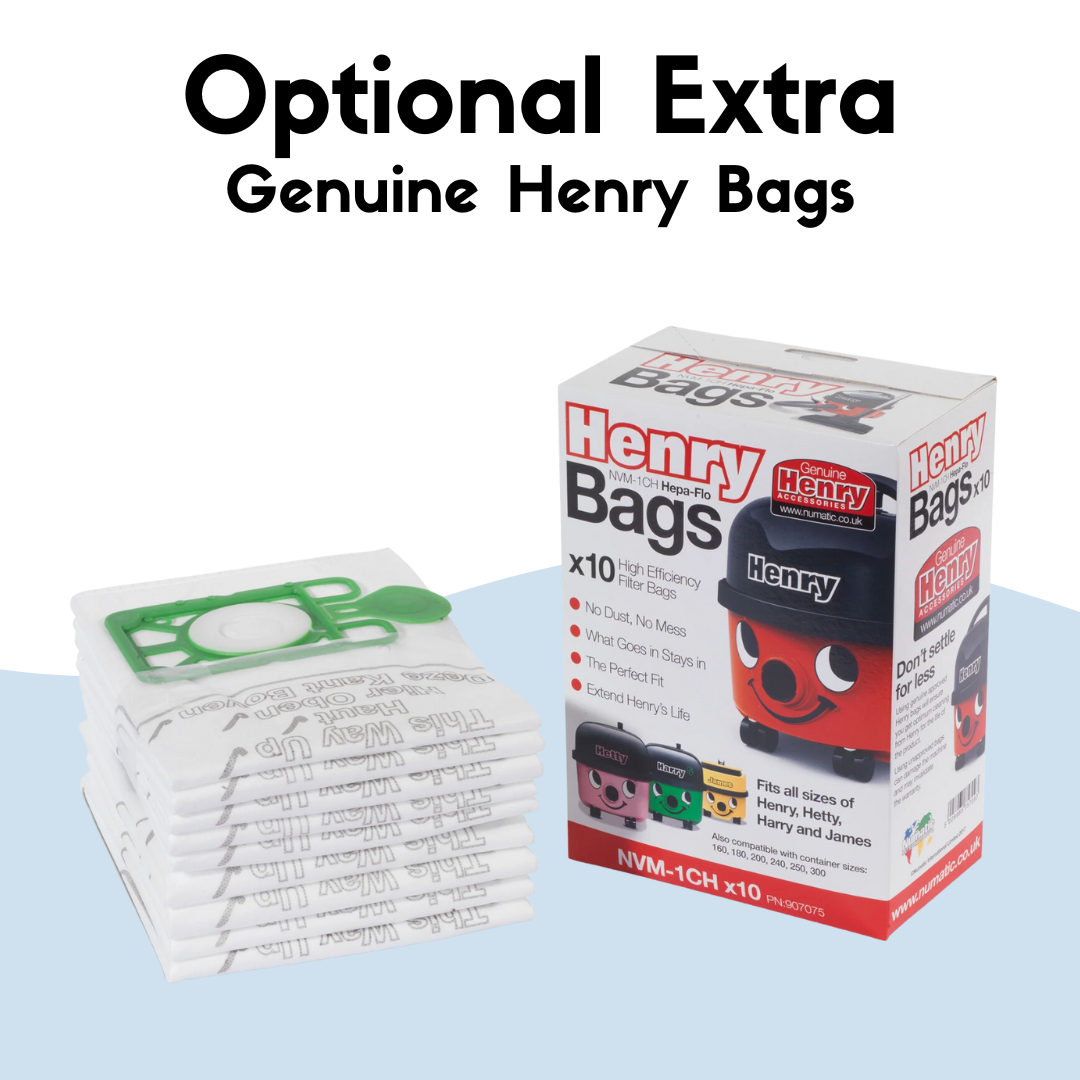 Genuine Numatic Hepa-Flo bags compatible with the Henry NRV240 commercial vacuum