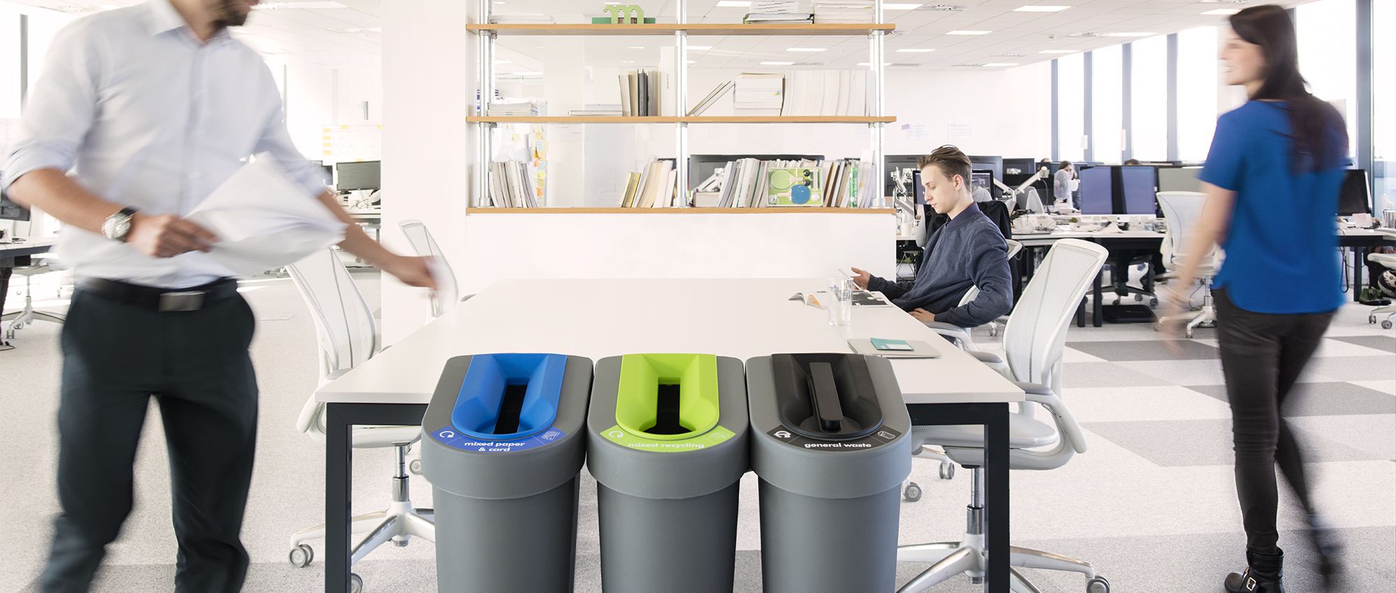 uBin Recycling Bins 70L Inc Inserts- Made From Recycled Plastic