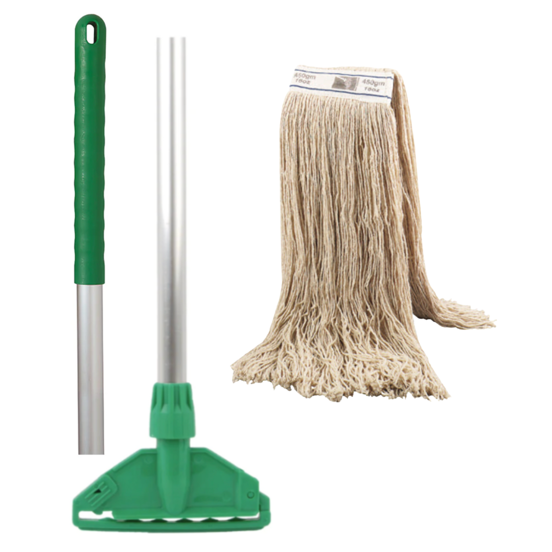 Kentucky mop head with green handle