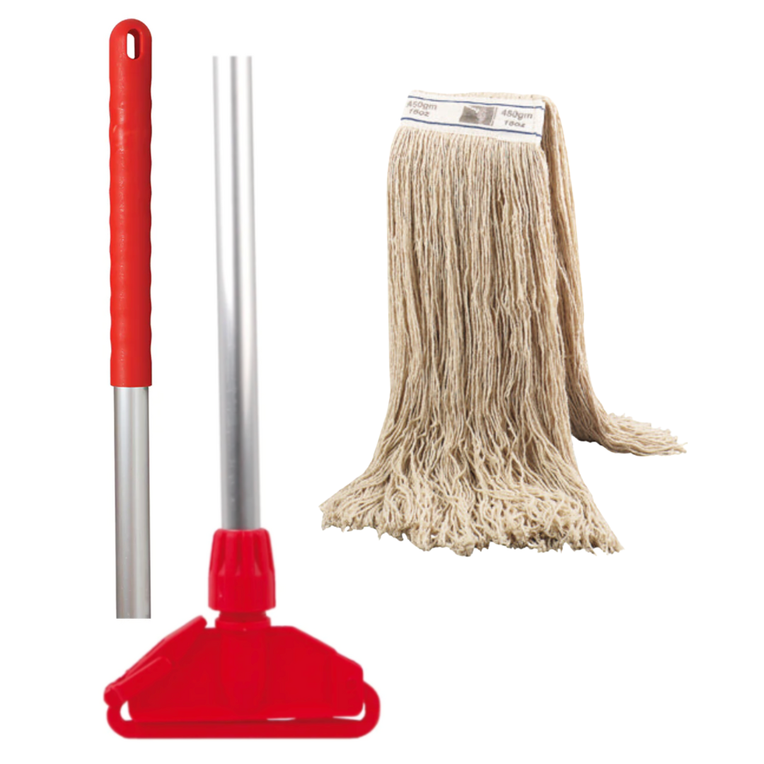 Kentucky mop head with red handle