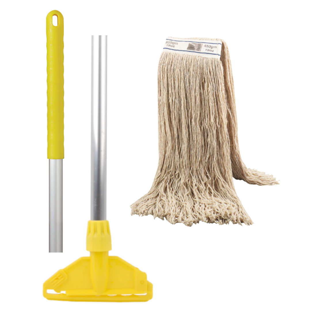 Kentucky mop head with yellow handle