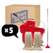 5 Pack Kentucky Mop and bucket Set With Wringer 20L - Red