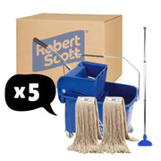 5 Pack Kentucky Mop and bucket Set With Wringer 20L - Blue