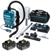 Makita DVC261TX25 Cordless Backpack Vacuum Cleaner full kit with twin 5.0Ah LXT batteries and charger
