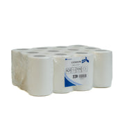 Mini centrefeed rolls 2 ply white centre feed paper towels 12 pack for commercial cleaning and hygiene