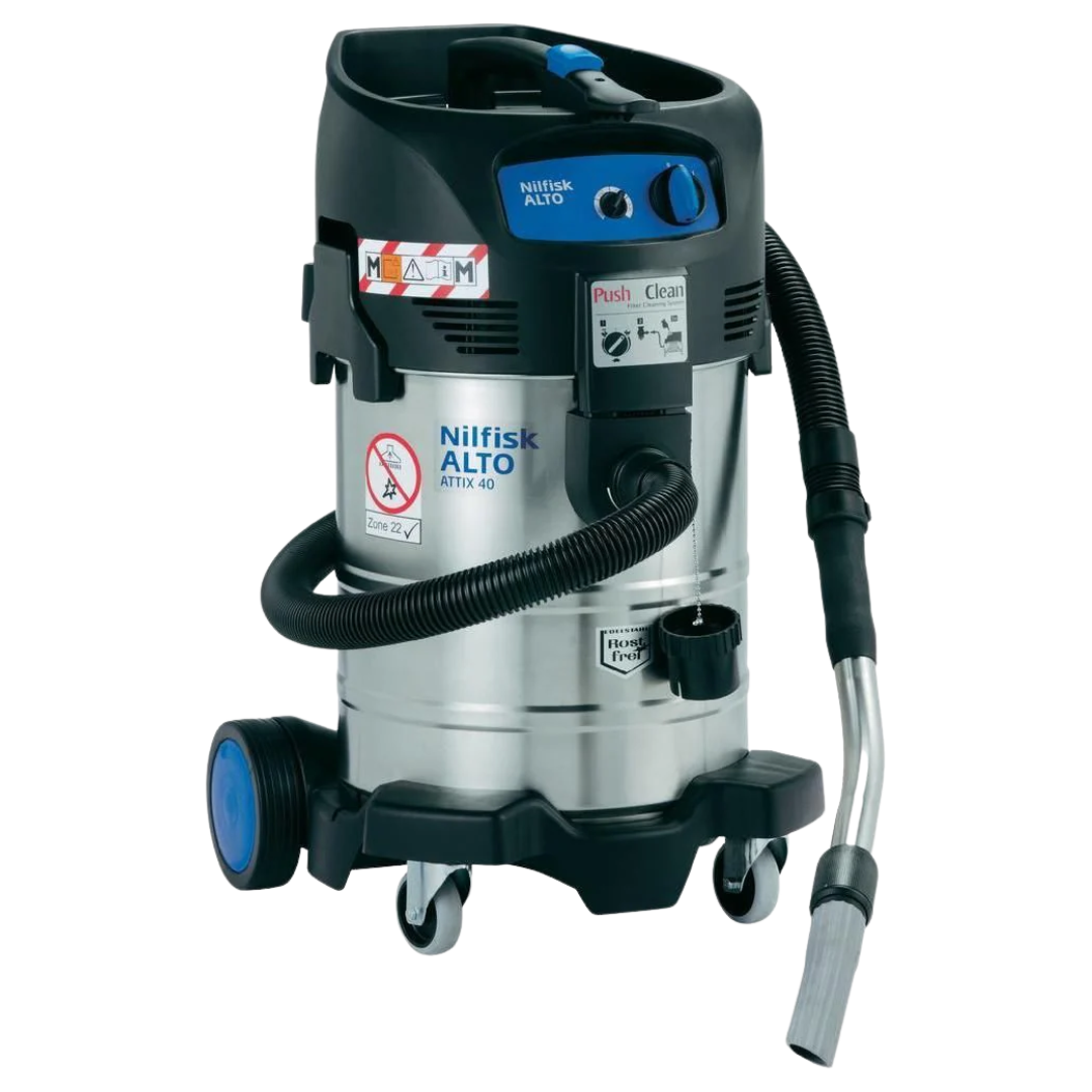 Nilfisk ATTIX 40-0M PC Type22 ATEX Zone 22 certified vacuum cleaner for explosive dust environments