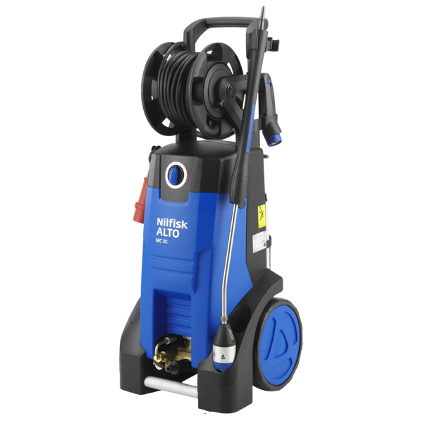 Nilfisk MC3C 150/570 XT industrial cold-water pressure washer with hose reel and 150 bar performance
