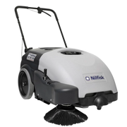 Nilfisk SW750 Industrial Floor Sweeper – battery-powered electric warehouse floor cleaning machine for commercial use