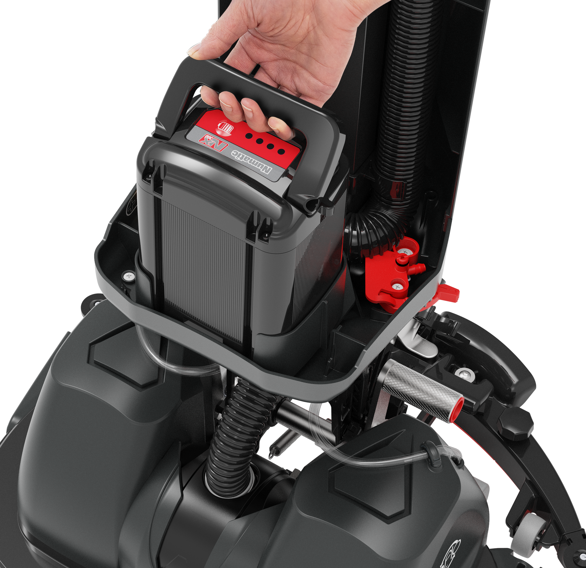 Close-up of the Numatic 440NX control panel and user interface